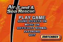 2 Game Pack!: Matchbox Missions: Emergency Response + Air, Land and Sea Rescue gameplay screenshot on GBA