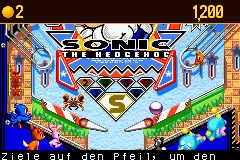 2 Games in 1: Sonic Pinball Party + Columns Crown gameplay screenshot on GBA