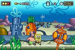2 Games in 1: The SpongeBob SquarePants Movie + SpongeBob SquarePants and Friends in Freeze Frame Frenzy gameplay screenshot on GBA