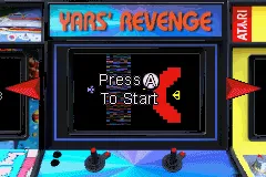 3 Games in One!: Yars' Revenge + Asteroids + Pong gameplay screenshot on GBA