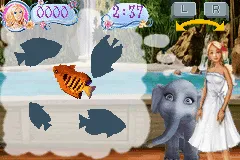 Barbie as the Island Princess gameplay screenshot on GBA