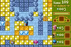 Boulder Dash EX gameplay screenshot on GBA