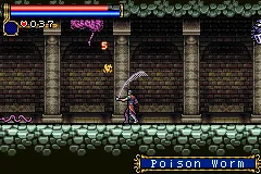 Castlevania: Circle of the Moon gameplay screenshot on GBA