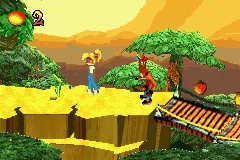 Crash Bandicoot Fusion gameplay screenshot on GBA