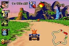 Crash Nitro Kart gameplay screenshot on GBA