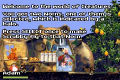 Creatures gameplay screenshot on GBA