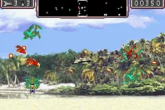 Defender gameplay screenshot on GBA