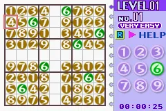 Dr. Sudoku gameplay screenshot on GBA
