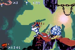 Earthworm Jim gameplay screenshot on GBA