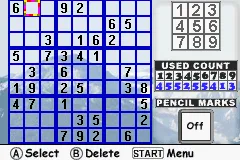 Global Star: Sudoku Fever gameplay screenshot on GBA