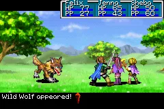 Golden Sun: The Lost Age gameplay screenshot on GBA