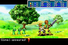 Golden Sun gameplay screenshot on GBA