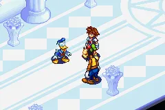 Kingdom Hearts: Chain of Memories gameplay screenshot on GBA