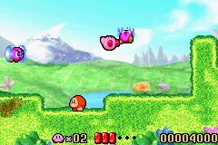 Kirby: Nightmare in Dream Land gameplay screenshot on GBA