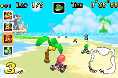 Mario Kart: Super Circuit gameplay screenshot on GBA
