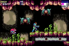 Metroid Fusion gameplay screenshot on GBA