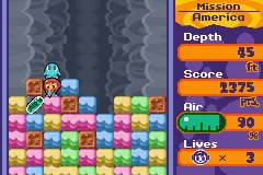 Mr. Driller 2 gameplay screenshot on GBA