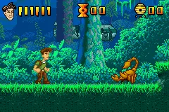 Pitfall: The Lost Expedition gameplay screenshot on GBA