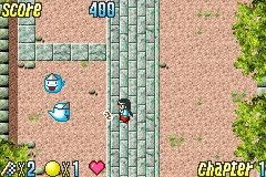 Pocky & Rocky with Becky gameplay screenshot on GBA