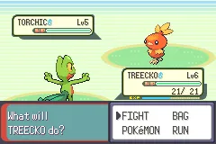 Pokémon Emerald gameplay screenshot on GBA