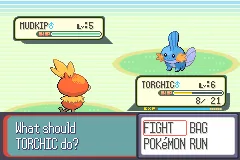 Pokémon Ruby gameplay screenshot on GBA