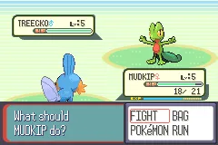 Pokémon Sapphire gameplay screenshot on GBA