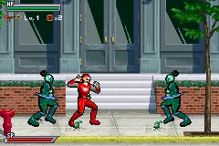 Power Rangers Ninja Storm gameplay screenshot on GBA