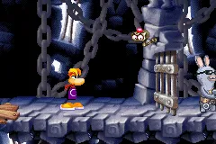 Rayman Raving Rabbids gameplay screenshot on GBA
