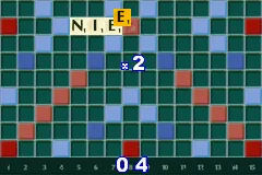 Scrabble gameplay screenshot on GBA