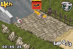 Shrek Smash n' Crash Racing gameplay screenshot on GBA