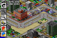 SimCity 2000 gameplay screenshot on GBA