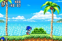 Sonic Advance gameplay screenshot on GBA