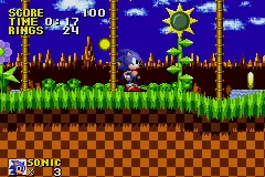 Sonic the Hedgehog Genesis gameplay screenshot on GBA