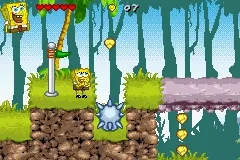SpongeBob and Friends: Attack of the Toybots gameplay screenshot on GBA