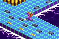 Spyro: Attack of the Rhynocs gameplay screenshot on GBA