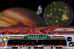 Super Dropzone: Intergalactic Rescue Mission gameplay screenshot on GBA