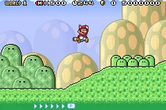 Super Mario Advance 4: Super Mario Bros. 3 gameplay screenshot on GBA