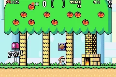 Super Mario World: Super Mario Advance 2 gameplay screenshot on GBA