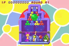 Super Puzzle Bobble gameplay screenshot on GBA