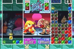 Super Puzzle Fighter II gameplay screenshot on GBA