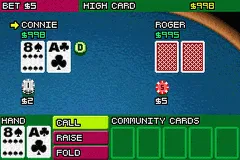 Texas Hold 'Em Poker gameplay screenshot on GBA
