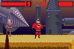 The Incredibles: Rise of the Underminer gameplay screenshot on GBA