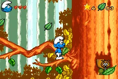 The Revenge of the Smurfs gameplay screenshot on GBA
