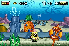 The SpongeBob SquarePants Movie gameplay screenshot on GBA
