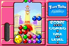 Tiny Toon Adventures: Wacky Stackers gameplay screenshot on GBA