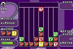Uno Free Fall gameplay screenshot on GBA