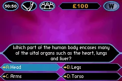 Who Wants to Be a Millionaire: 2nd Edition gameplay screenshot on GBA