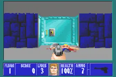 Wolfenstein 3D gameplay screenshot on GBA