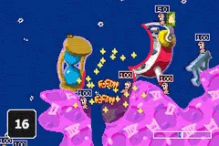 Worms World Party gameplay screenshot on GBA