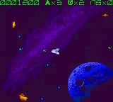 Asteroids gameplay screenshot on GBC